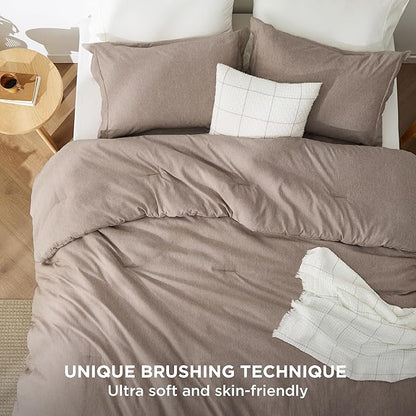 Bedsure Full Comforter Set - Khaki Soft Bedding for All Seasons, Cationic Dyed Bed Set, 3 Pieces, 1 Full Size Comforter (82"x86") and 2 Pillow Shams (20"x26"+2")