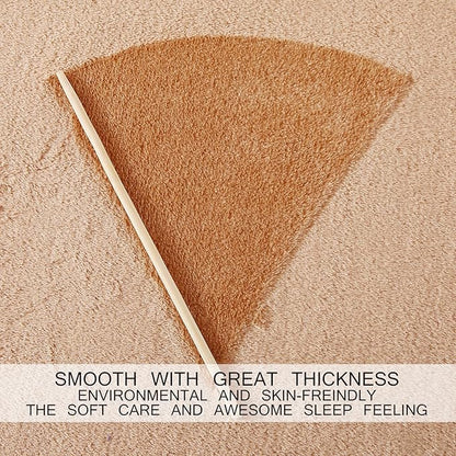 HOZY Soft Blanket King Size Fleece Warm Fuzzy Throw Blankets for The Bed Sofa Lightweight 350GSM Camel 90"*108"