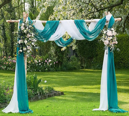 Warm Home Designs Extra Long Green Teal Sheer Window Scarf. Valance Scarves are 54 X 216 Inches. Great As Wedding Arch Draping Fabric, Bed Canopy Or for Decorative Project. AM Teal 216"