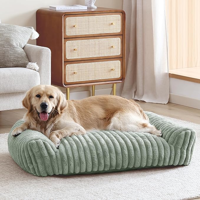 Arlee Saddle Sofa Memory Foam Pet Bed, Comfortable & Washable, Ideal for Dogs and Puppies, Extra Comfort, Couch Design, Crate & Kennel Furniture, Pet Supplies & Essentials, Sage, Large-Mewly Pet