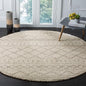 SAFAVIEH Arizona Shag Collection 5'1" Round Ivory/Beige ASG741A Moroccan Non-Shedding Living Room Bedroom Dining Room Entryway Plush 1.6-inch Thick Area Rug