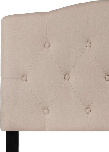 Flash Furniture Cambridge Tufted Upholstered Twin Size Headboard in Beige Fabric