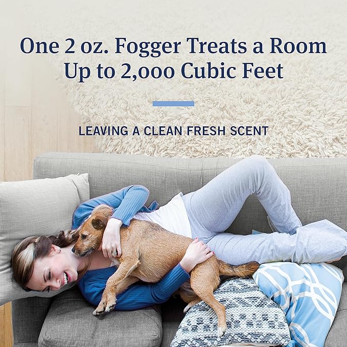 PetArmor Home Fogger, Kills Fleas, Ticks, Mosquitoes & Other Listed Insects, Helps Eliminate Pet Odor, Clean Fresh Scent, Protects for 7 Months, 3 2oz Canisters-Mewly Pet