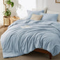 Bedsure Full Comforter Set - Light Blue Full Size Comforter, Soft Bedding for All Seasons, Cationic Dyed Bedding Set, 3 Pieces, 1 Comforter (82"x86") and 2 Pillow Shams (20"x26"+2")