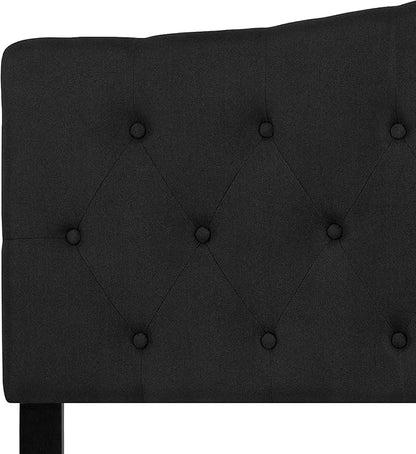 Flash Furniture Cambridge Tufted Upholstered Queen Size Headboard in Black Fabric