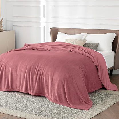 Bedsure GentleSoft Fleece King Size Blankets for Bed Dusty Rose - Soft Lightweight Plush Cozy Fuzzy Luxury Microfiber, 108x90 inches