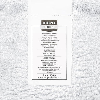 Utopia Bedding Fleece Blanket Queen Size White 300GSM Luxury Anti-Static Fuzzy Soft Microfiber Bed Blanket (90x90 Inch)