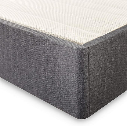 ZINUS Upholstered Metal and Wood Box Spring, 9 Inch Mattress Foundation, Easy Assembly, Fabric Paneled Design, Queen