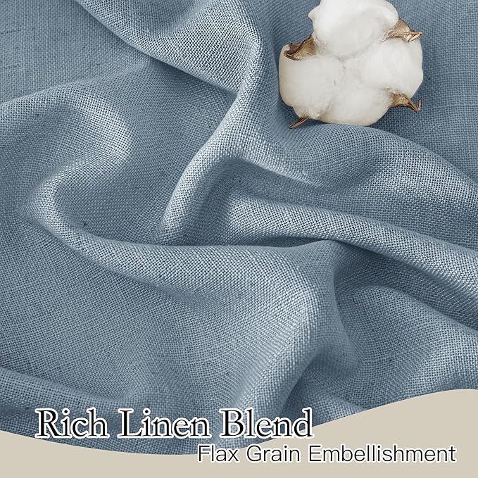 RYB HOME Sheer Curtains 84 inche Long, Dusty Blue Rod Pocket & Back Tab Light Filtering Privacy Stain Resistant Window Treatment for Hotel Bed Canopy Curtains, Length 84 by Width 52 inch, 1 Pair