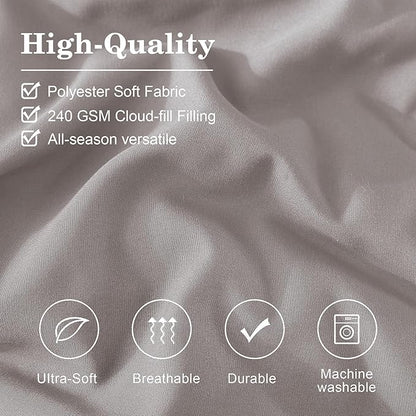 Monbix Full Comforter Set - 7 Pieces Cloud Purple Bed in a Bag Full Size Bedding Sets with Comforters, All Seasons Down Alternative Comforter with Sheets,Pillowcases & Shams