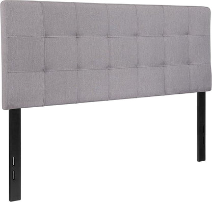 Flash Furniture Bedford Tufted Upholstered Full Size Headboard in Light Gray Fabric