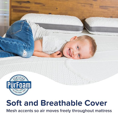 Perfect Cloud Made in The USA UltraPlush Charcoal-Infused 10 inch Memory Foam Mattress - Pressure Relieving - Bed-in-a-Box (RV Short Queen)