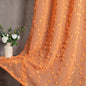 MYSKY HOME Pom Pom Orange Sheer Curtains for Bedroom Girls Room Curtains 84 Inches Long for Nursery Kids Light Filtering Boho Window Drapes, Rod Pocket, 38" Wide, 2 Panels