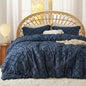 Bedsure King Comforter Set - Navy Blue Comforter, Boho Tufted Shabby Chic Bedding for Kids, 3 Pieces Vintage Farmhouse Bed Set for All Seasons, Fluffy Soft Bedding with 2 Pillow Shams