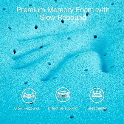 3 Inch Twin XL (39"x80") Memory Foam Mattress Topper, Cooling Gel Infused Mattress Pad, Soft Bed Topper for Pressure Relief Back Pain, Breathable, CertiPUR-US Certified
