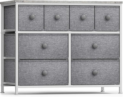 Sorbus Dresser with 8 Drawers - Chest Clothing Organizer Unit with Steel Frame Wood Top Knob Handle Easy Pull Fabric Bins - Large Storage Furniture for Bedroom, Hallway, Living Room, Nursery & Closet