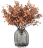 JAKY-Global Babys Breath Silk Artificial Flowers 12 Bundle Fake Plants Fall Decorations for Home Farmhouse Decor Wedding Party Decoration Bouquets DIY Garden (Dark Brown Pink 12pcs)