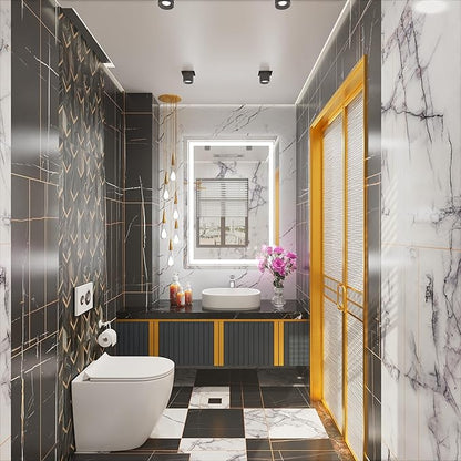 24 x 32 Inch LED Bathroom Mirror with Lights, Lighted Bathroom Vanity Mirrors for Wall, Wall Mounted, Stepless Dimmable, Anti-Fog, Memory Funtion, Horizontal or Vertical
