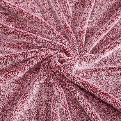 Exclusivo Mezcla Plush Fuzzy Fleece Bed Blanket King Size, Super Soft, Fluffy and Warm Blankets, Suitable for All Seasons (Mixed Deep Red, 90x104 Inches)