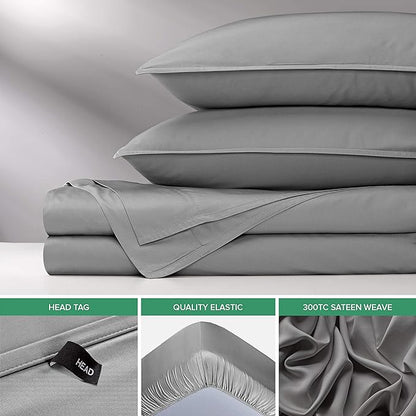 Pure Bamboo California King Sheets, Genuine 100% Organic Viscose Derived from Bamboo Bed Sheet Set, Soft & Cooling, Double Stitching, Lifetime Quality Promise (California King, Stone Grey)