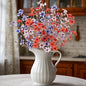 Artificial Flowers with Stems, 6 Pcs Long Stem Fake Flower Vase Filler Arrangements for Wedding Home Party Indoor Decor, Vase Not Included