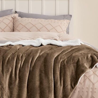 Bedsure GentleSoft Sherpa Fleece Throw Blanket Twin Size for Couch - Thick and Warm Throw for Women and Men, Soft Fuzzy Plush Twin Blanket for Winter, Camel, 60x80 Inches