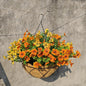 Artificial Faux Hanging Plants Flowers Basket for Summer Autumn, Colorful Daisy Flowers Eucalyptus UV Resistant Look Real for Outdoor Outside Porch Decoration
