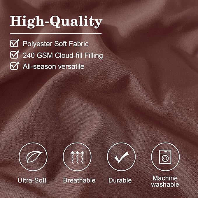 Monbix King Size Comforter Set - 7 Pieces Bed in a Bag King, Dark Red Bedding Sets with Comforter, All Seasons Down Alternative Comforter Bed Set with Sheets, Pillowcases & Shams