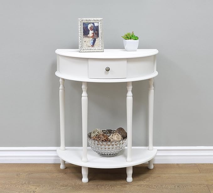 Frenchi Furniture Table, 11.6 x 23.7 x 28 in, White