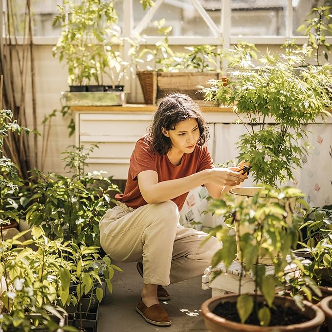 Fiskars 6" Pruning Scissors (2-Pack) for Flowers, Buds, Weeds and Small Plants, Garden Snips with Resin Resistant Nonstick Stainless Steel Blades, Gardening Trimmers with Comfortable Handle-Mewly Pet