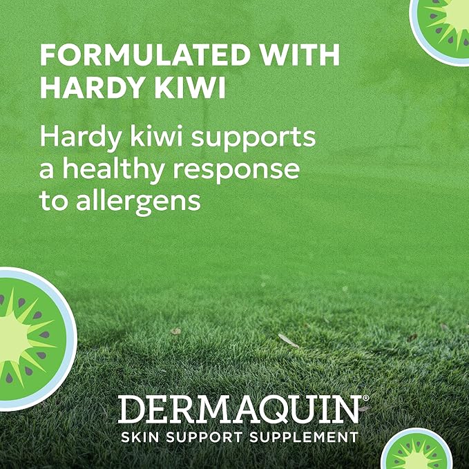 Nutramax Dermaquin Skin Support Supplement for Small to Medium Dogs and Cats, Supports Healthy Response to Allergens, with Hardy Kiwi, Omega-3s, and More, Tasty Soft Chews, 60 Count-Mewly Pet