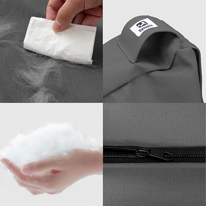 Sytopia 36-Inch Canvas Outdoor Dog Bed, Waterproof & Washable with Removable Cover, Ideal for Medium & Large Dogs, Chew-Proof Great for Indoor, Outdoor, Crate, or Patio Use (Dark Grey)-Mewly Pet