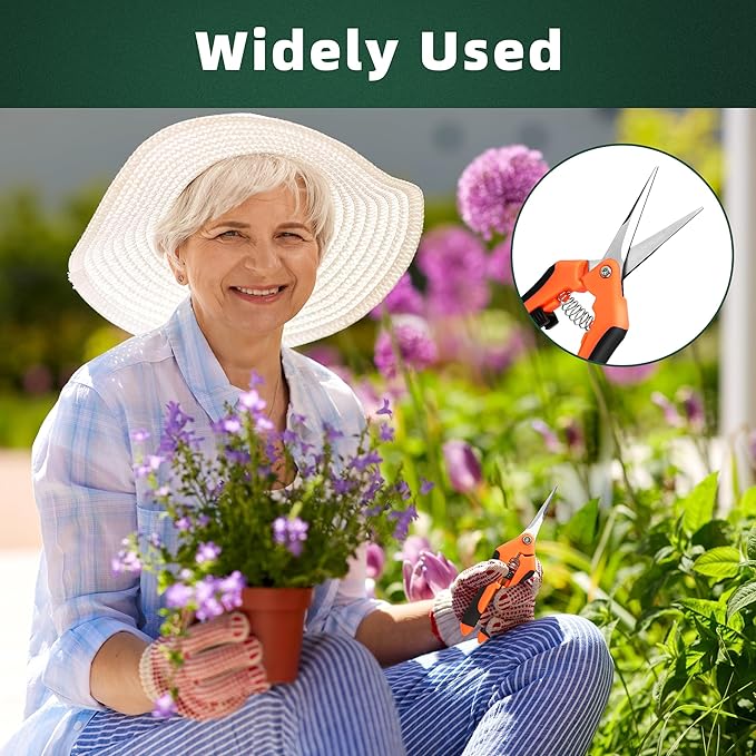 3-Pack Stainless Steel Pruning Shears, Pruning Snips and Clippers for Gardening-Mewly Pet