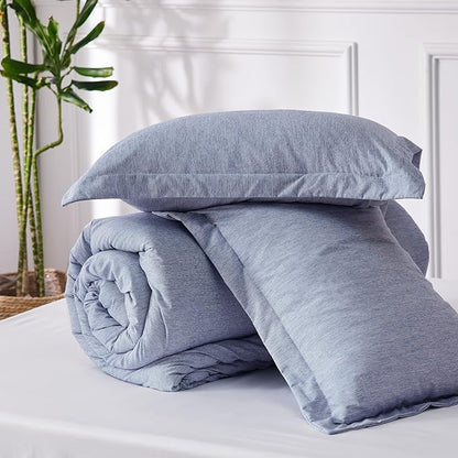 Bedsure King Size Comforter Set - Navy Blue Soft Bedding for All Seasons, Cationic Dyed Bed Set, 3 Pieces, 1 King Size Comforter (104"x90") and 2 Pillow Shams (20"x36"+2")