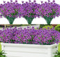Lnoicy 12 Pcs Artificial Flowers for Outdoor,Plastic Flowers Decoration, UV Resistant Faux Flowers Shrubs, Artificial Plants for Indoor Outside Garden Home Wedding Farmhouse（Purple）