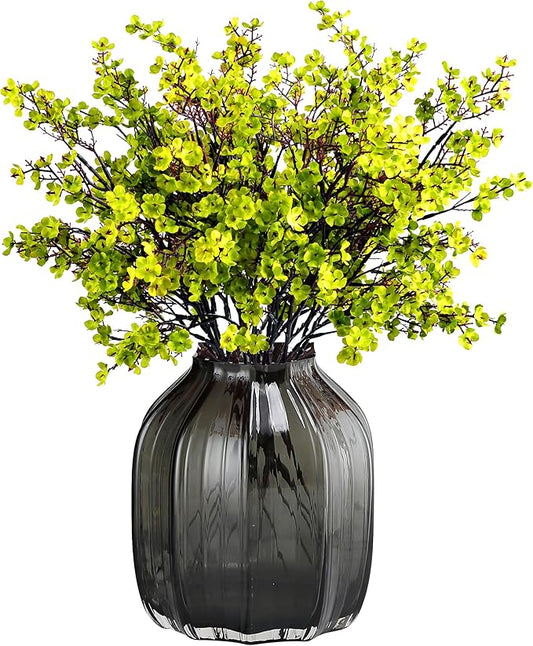 JAKY-Global Babys Breath Fabric Cloth Artificial Flowers 6 Bundle European Fake Silk Plants Decor Wedding Party Decoration Bouquets Real Touch DIY Home Garden (Grass Green)