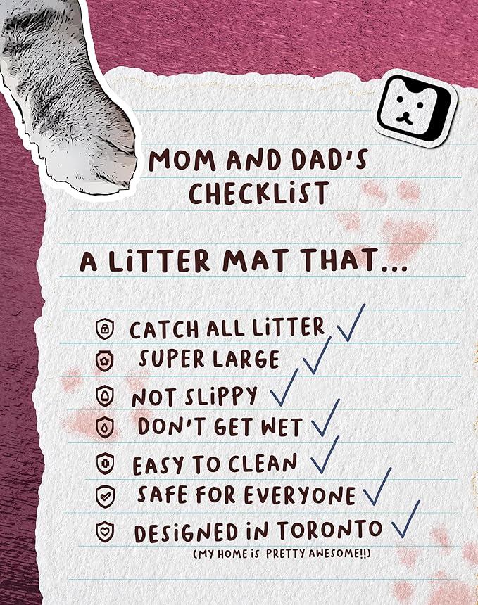 Lukamoo® Cute Cat Litter Mat (30’’x20’’), Large/L, for Kitty Litter & Cute Cat Litter Box-Mewly Pet