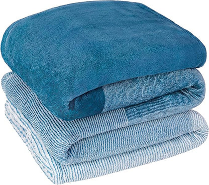 PAVILIA Blue Ombre Fleece Throw Blanket for Couch, Soft Flannel Blanket for Sofa Bed Room, Plush Lightweight Turquoise Light Blue Gradient Blanket, Cozy Microfiber Decorative Gift Throw, 50x60