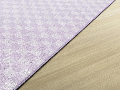 Flagship Carpets Schoolgirl Style Lavender Checkerboard Educational Area Rug for Kids Room Seating Décor, Children's Classroom, Play Carpet for Teaching and Playroom, 5' x 7'6", Purple