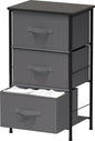 Simple Houseware 3 Drawer Nightstand Dresser with Wood Top, Dark Grey