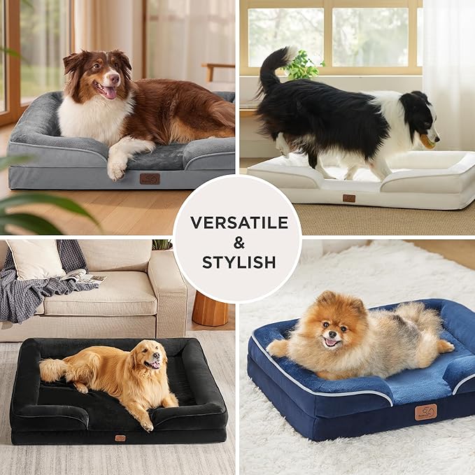 Bedsure Orthopedic Dog Beds for Small Dogs - Washable Small Dog Cat Bed Waterproof, Comfort Pet Couch Sofa with Washable Removable Cover, Pets Bed with Nonskid Bottom, Brown, 24"-Mewly Pet