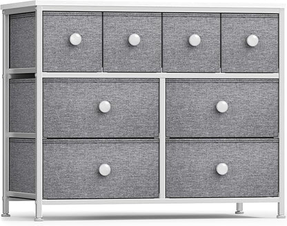 Sorbus Dresser with 8 Drawers - Chest Clothing Organizer Unit with Steel Frame Wood Top Knob Handle Easy Pull Fabric Bins - Large Storage Furniture for Bedroom, Hallway, Living Room, Nursery & Closet