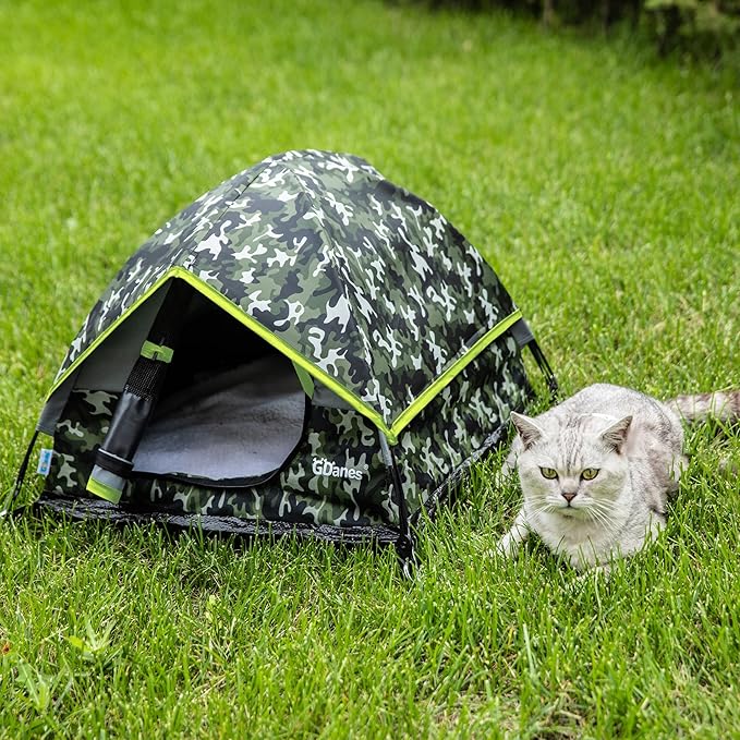 GDanes Camouflage Cat Tent, Portable Pet Cat House with Soft Pad, Cat Cave, Dog House for Small Medium Dogs and Rabbits-Mewly Pet