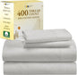 California Design Den Deep Pocket Twin Sheets Set - 400 Thread Count Sateen, Natural 100% Cotton Bed Sheets, Deep Pocket Cooling and Durable Bedding Set - Taupish-Sage Crosshatch