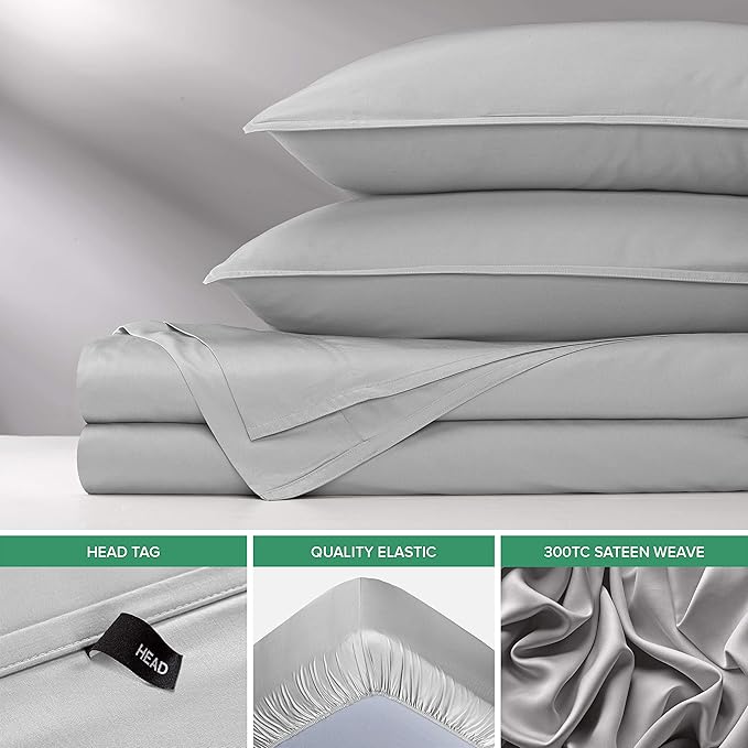 California King Sheets by Pure Bamboo, Genuine 100% Organic Viscose Derived from Bamboo Bed Sheet Set, Soft & Cooling, Double Stitching, Lifetime Quality Promise (California King, Silver Pearl)
