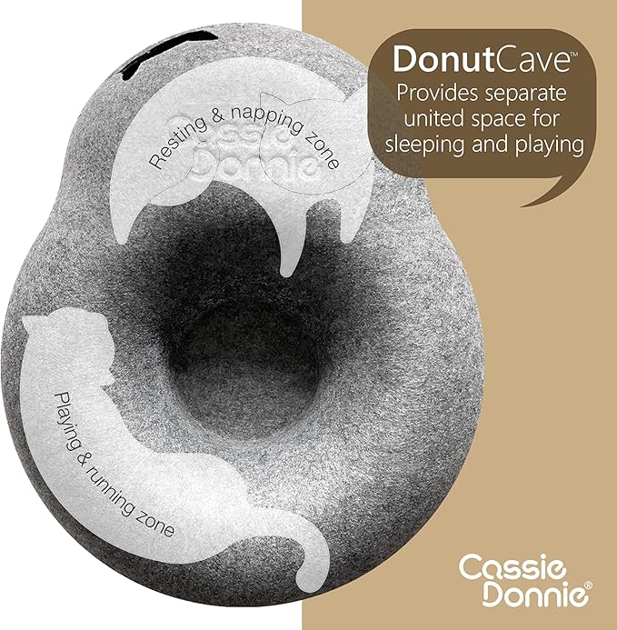 Premium Cat Bed caveTunnel Hiding Places for Indoor Cats(Large) Houses & Condos. Washable100% Nontoxic Eco-Friendly. Spaciousfor 2 Cats-Mewly Pet