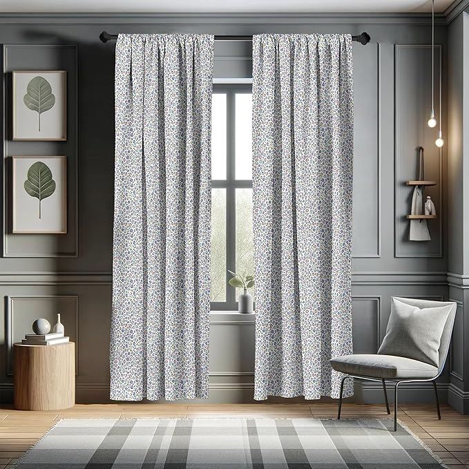 Ambesonne Leopard Print Curtains, Modernized Animal Skin Elements in Pastel Memphis Style Colors Pattern Print, Window Treatments 2 Panel Set for Living Room Bedroom, Pair of - 28" x 63", Grey Black
