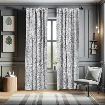 Ambesonne Leopard Print Curtains, Modernized Animal Skin Elements in Pastel Memphis Style Colors Pattern Print, Window Treatments 2 Panel Set for Living Room Bedroom, Pair of - 28" x 63", Grey Black