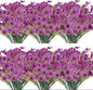 20 Bundles Artificial Flowers Outdoor UV Resistant Fake Flowers No Fade Faux Plastic Plants Garden Porch Window Box Decorating(Purple)…