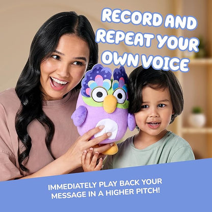 Bluey Chattermax Sound Effects Talking Plush, 10” Soft Toddler Toys, Interactive Singing Stuffed Animal with 6 Phrases, Baby Plush Toys for Kids
